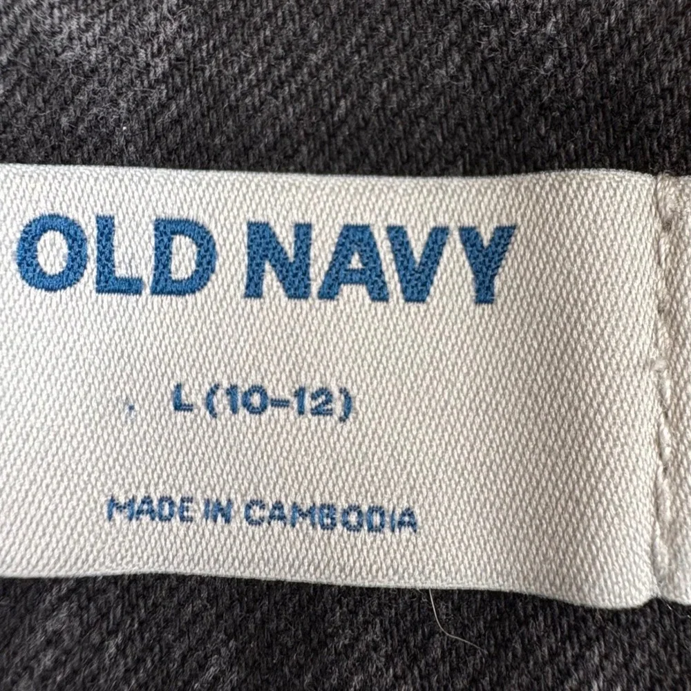 Old Navy Denim Overalls Girls L 10-12 Black Acid Wash Adjustable Grunge Y2K Gorp
